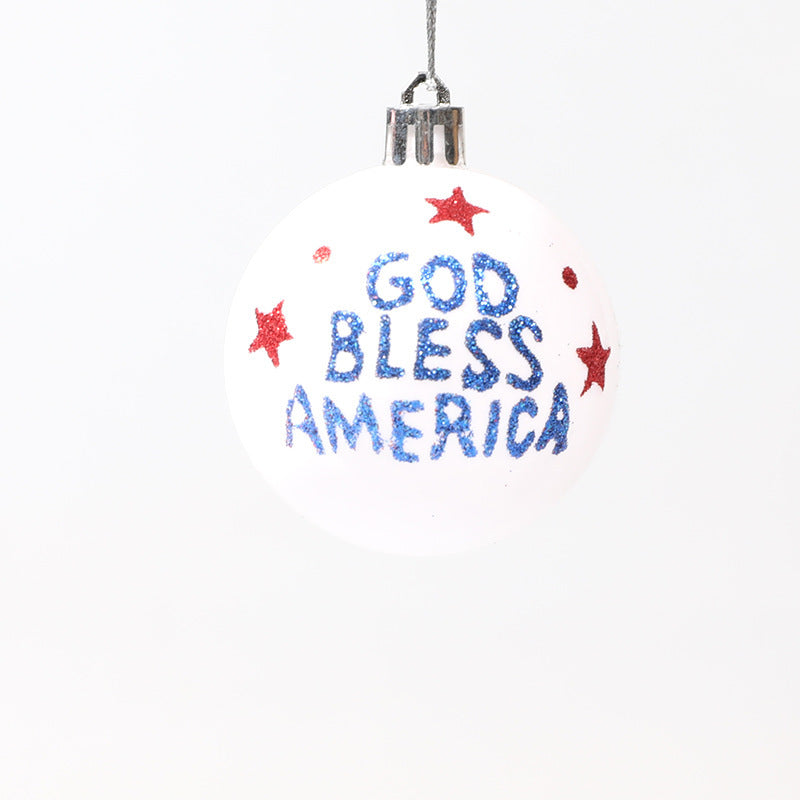 American Independence Day Christmas Plastic Balls Christmas Tree Decoration Hand drawn Ball Set - V.I.P Digital Presence