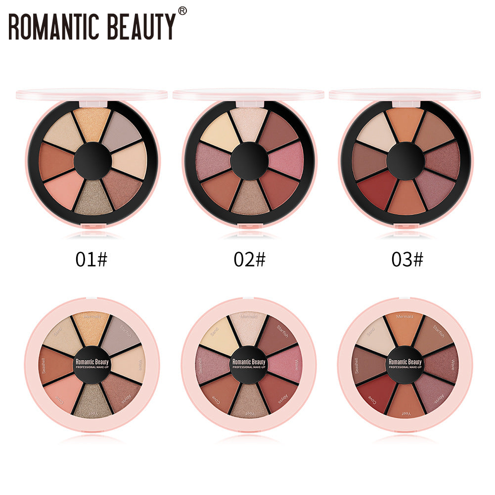 Romantic Beauty 8 Color Round Palette Eyeshadow Pearlescent Matte Eyeshadow Palette - V.I.P Digital Presence