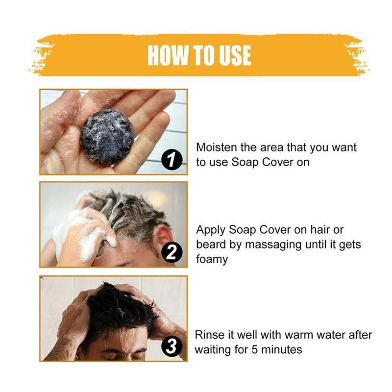 Men's shampoo soap, white hair soap, turn black hair into smooth and smooth essential oil soap, cleansing soap - V.I.P Digital Presence