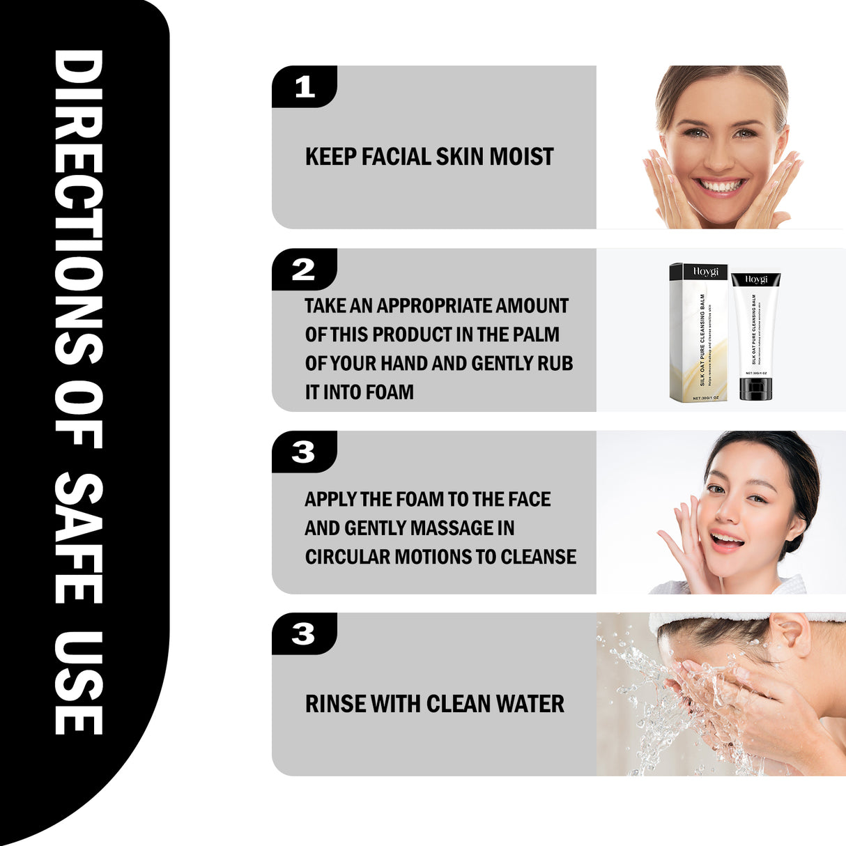 Oatmeal Cleanser, Gently Cleans Pores And Moisturizes Facial Skin With A Moisturizing And Refreshing Oil Control Cleanser