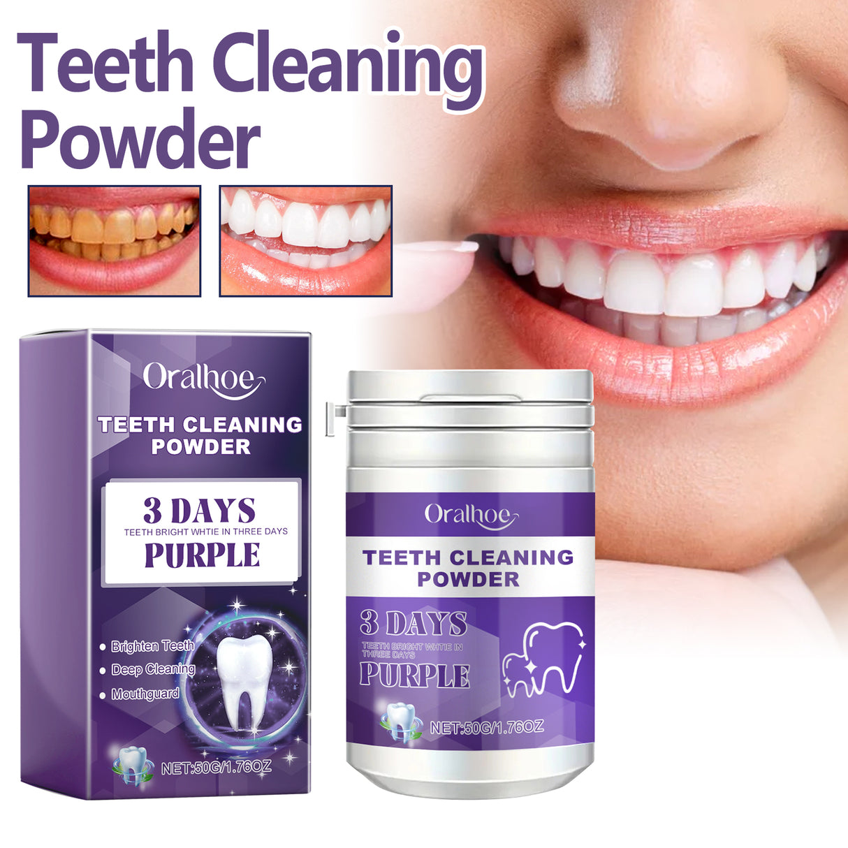 Teeth Cleaning Powder, Fresh Breath Tartar Stone White Teeth Cleaning Powder Oral Care - V.I.P Digital Presence