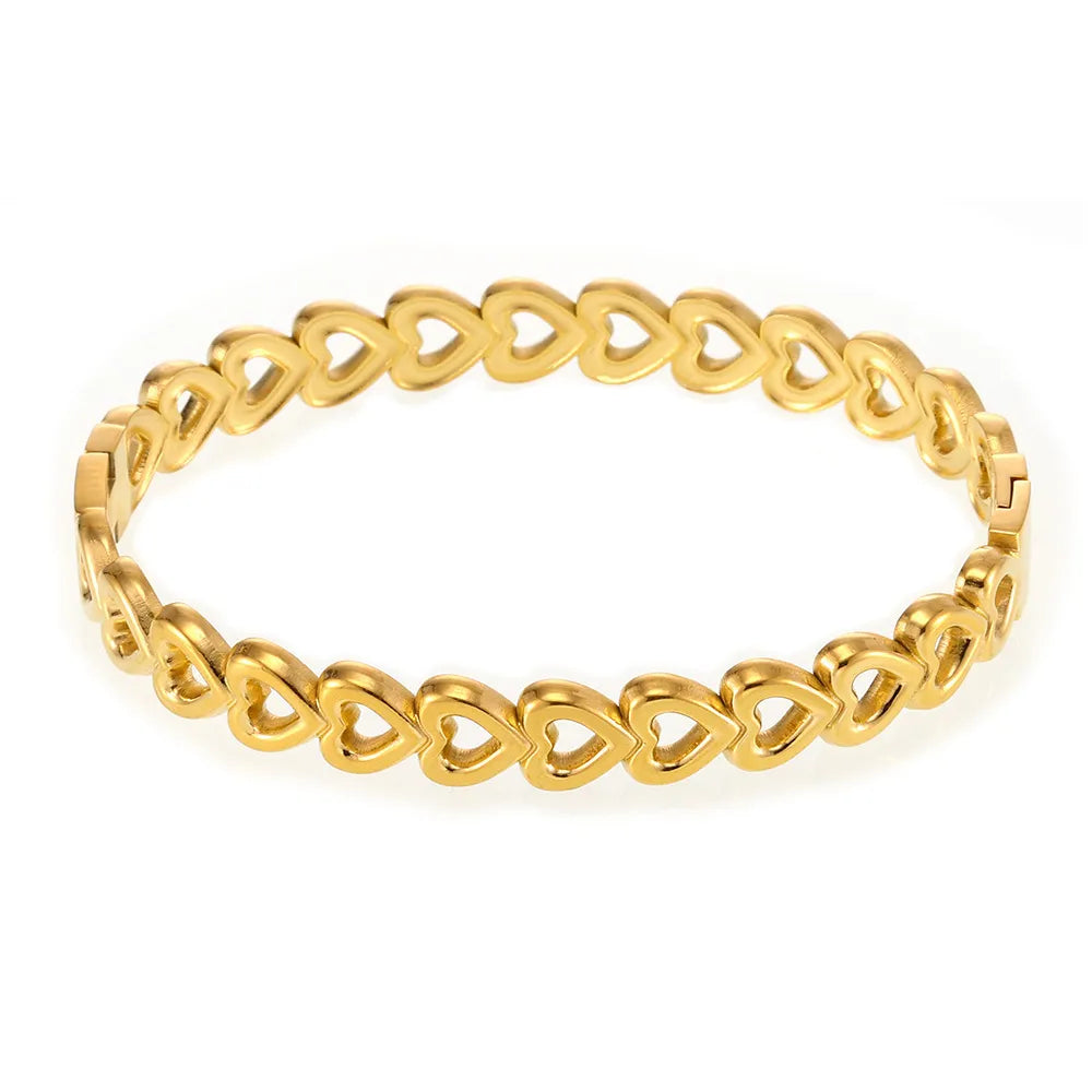 18K Gold-Plated Stainless Steel Heart Bracelet - V.I.P Digital Presence