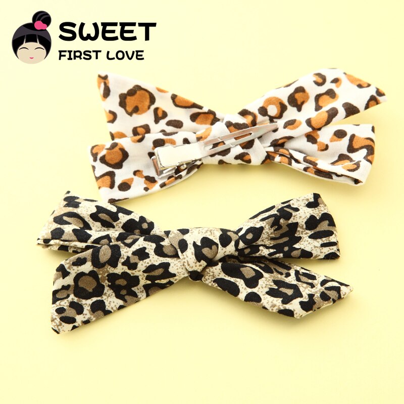 5pcs/lot Girls Leopard Fabric Bow Hairpins Soft Bowknot Hair Clips Children Customized Gift Simple Hair Accessories Headwear - V.I.P Digital Presence