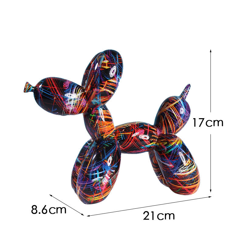 New black and white plaid balloon dog ornaments creative TV cabinet wine cabinet living room porch resin crafts - V.I.P Digital Presence