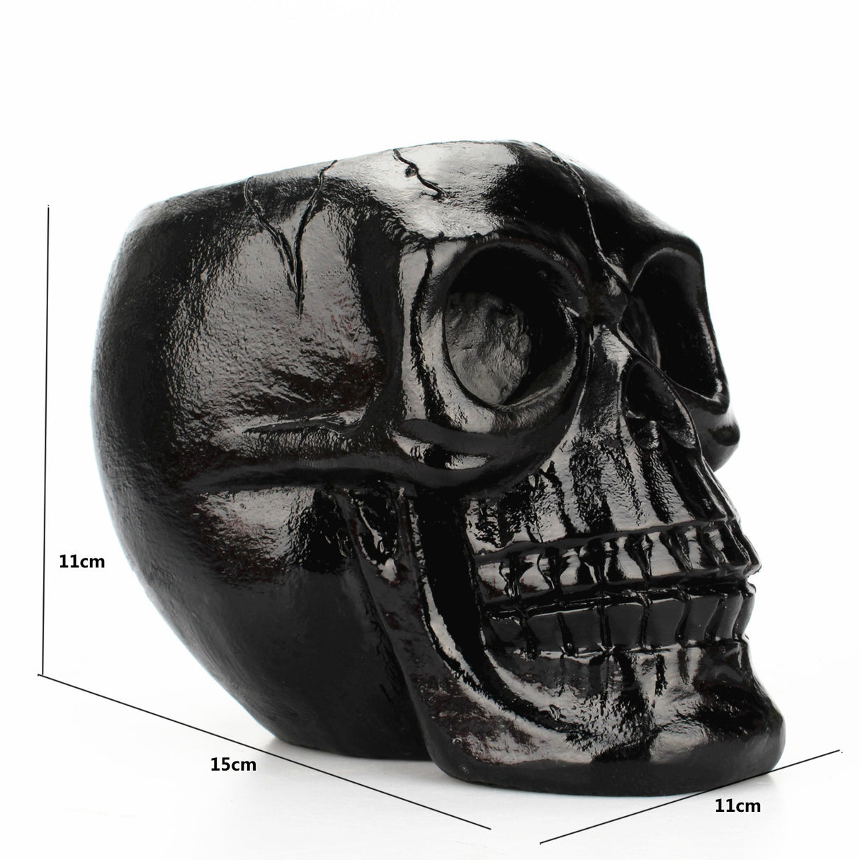 Black Skull Storage Pen Holder for Human Skull Makeup Pen - V.I.P Digital Presence
