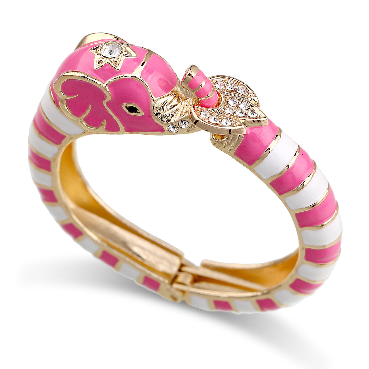 European and American fashion jewelry elephant enamel oil drip alloy open bracelet - V.I.P Digital Presence