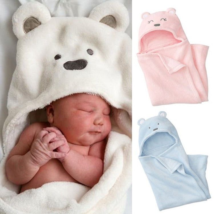 Baby Coral Fleece Cuddle Baby Cuddle Blanket Newborn Baby Bear Air Conditioning Blanket Package Towel Cover Blanket - V.I.P Digital Presence
