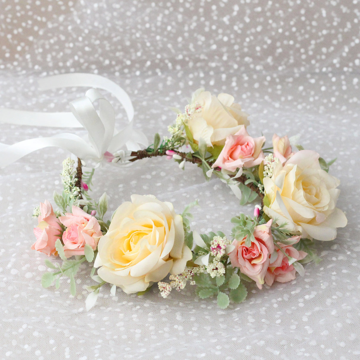 Korean style fashion flower wreath headwear fabric rose bridal headband beautiful little girl selfie flower hair accessory - V.I.P Digital Presence