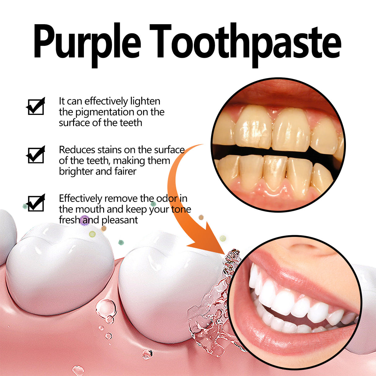Purple Toothpaste, Deep Cleaning Tartar Stains Odor Fresh Breath Toothpaste - V.I.P Digital Presence