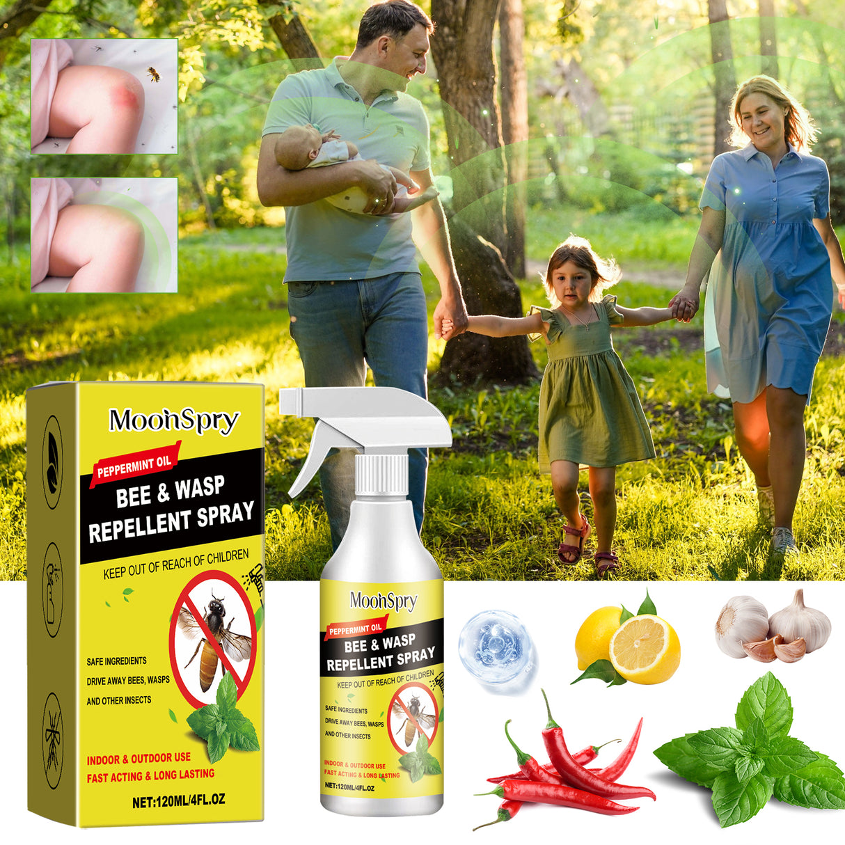 Moonspry Outdoor Insect Repellent Spray, A Mild Formulation To Repel Bees And Wasps Outdoor Protective Insect Repellent Spray - V.I.P Digital Presence