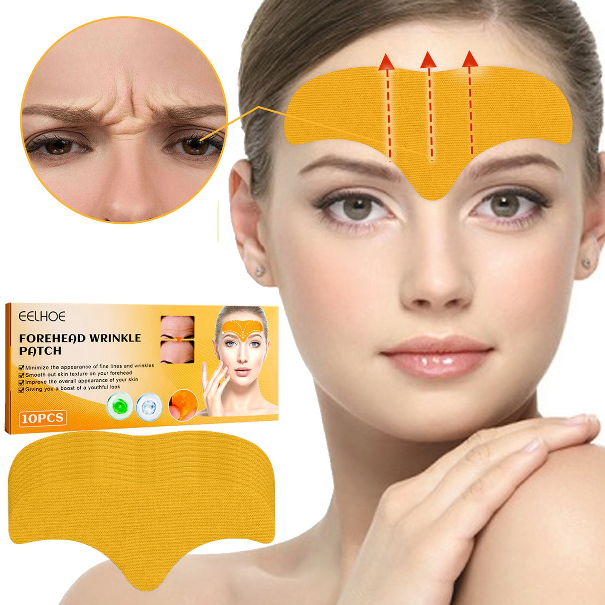 Anti-Aging Collagen Gel Patch - 10pcs Forehead Line Removal, Firming Mask, Frown Lines, Face Skin Care Stickers - V.I.P Digital Presence