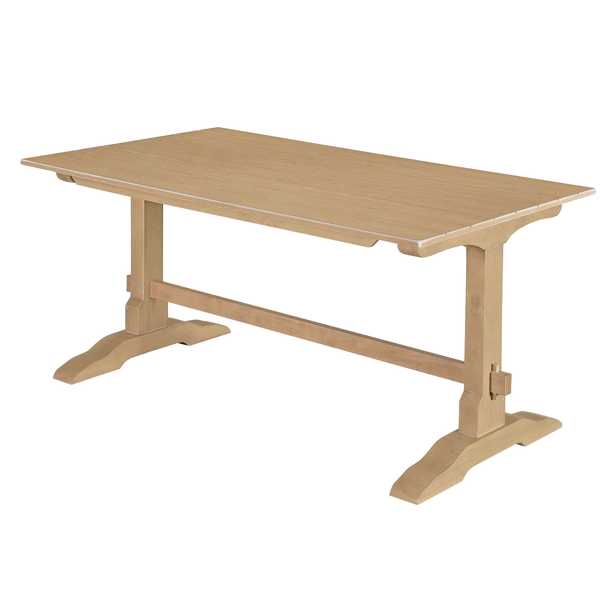 TREXM 3-piece retro dining table, rectangular stand table, and 2 4-person wooden stools (made of natural wood) - V.I.P Digital Presence