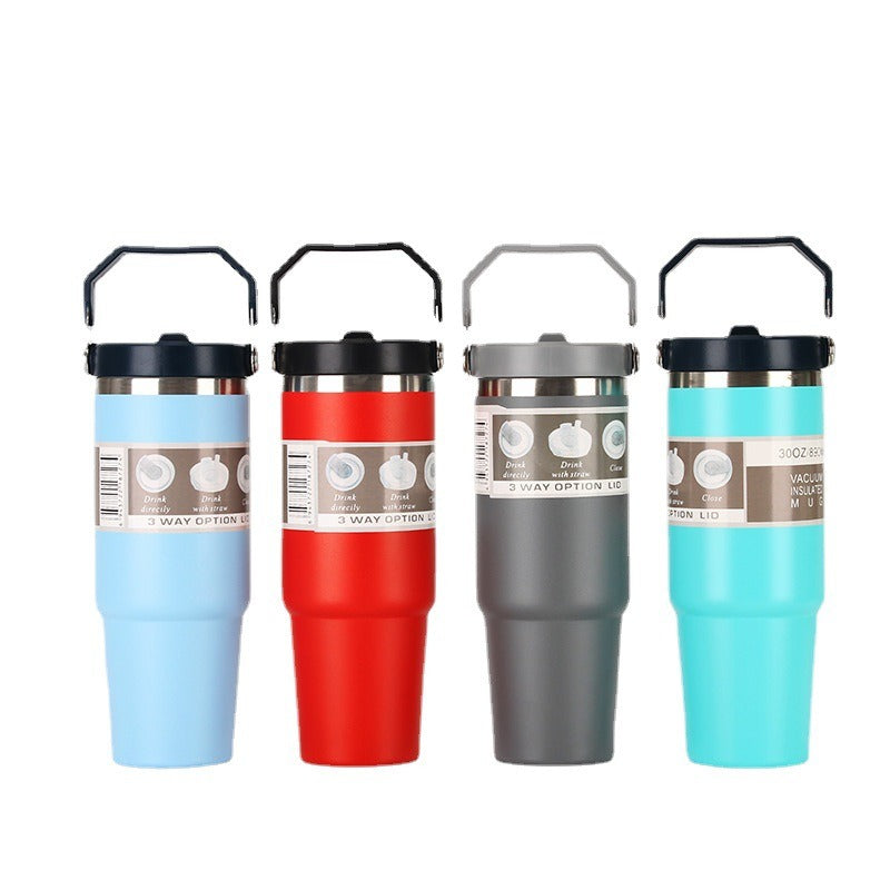 20oz30ozPortable Car Cup Stainless Steel Cup Travel Sports Water Bottle With Handle Cover Coffee Tumbler Cup - V.I.P Digital Presence