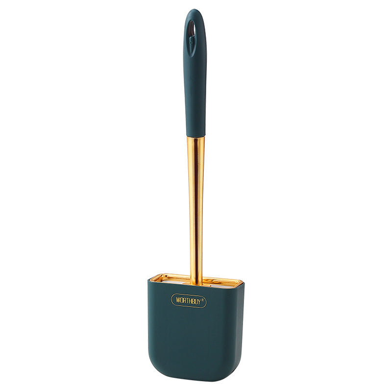 Luxury Toilet Brush Wall Mounted Holder Silicone Flat Head Cleaning Brush Corner Gap Cleaner - V.I.P Digital Presence