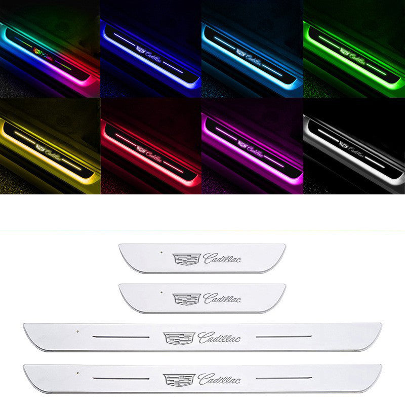 Acrylic Universal Car Led Welcome Pedal Light Led Moving Door Scuff Led Door Sill Scuff Plate car logo 4PCS Set - V.I.P Digital Presence
