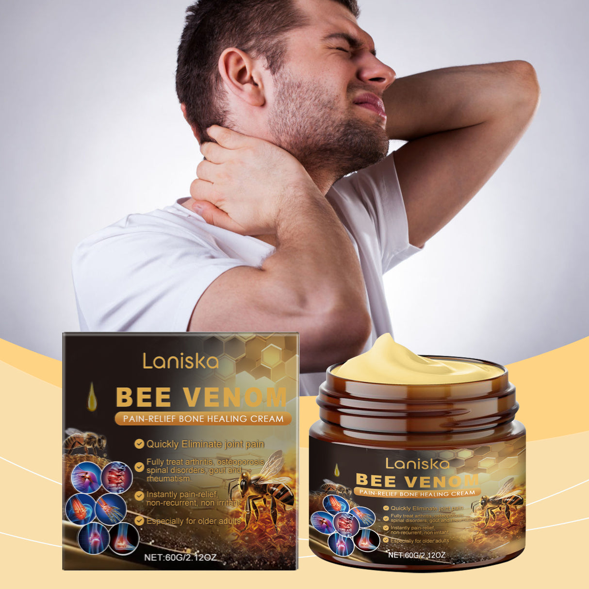 Bee Venom Joint Care Cream Gently Soothes Joints, Bones And Muscles With Daily Massage Treatment - V.I.P Digital Presence