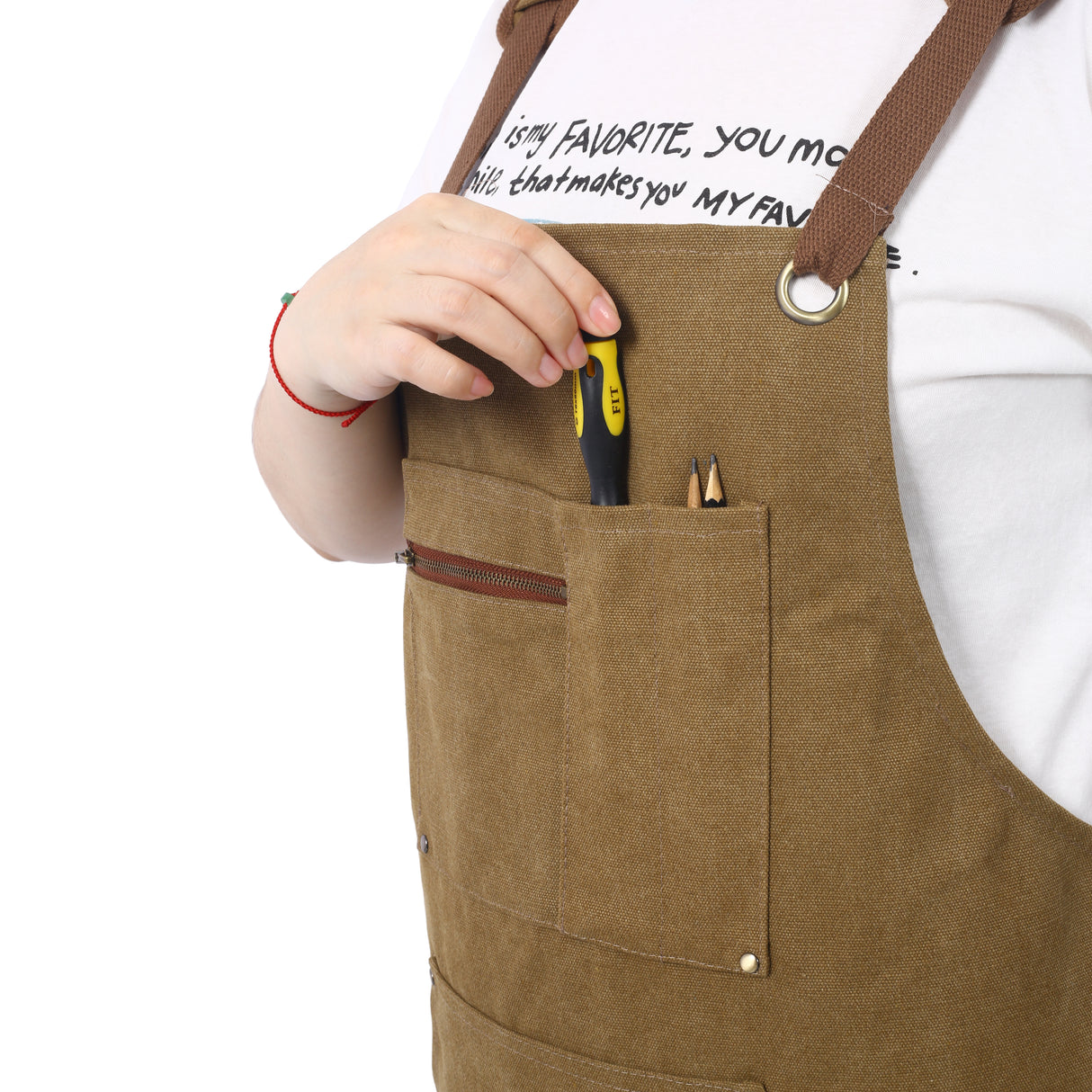 Long heavy-duty canvas tool apron, carpenter apron, carpenter 16 ounces, fully adjustable, no need for waxing - V.I.P Digital Presence