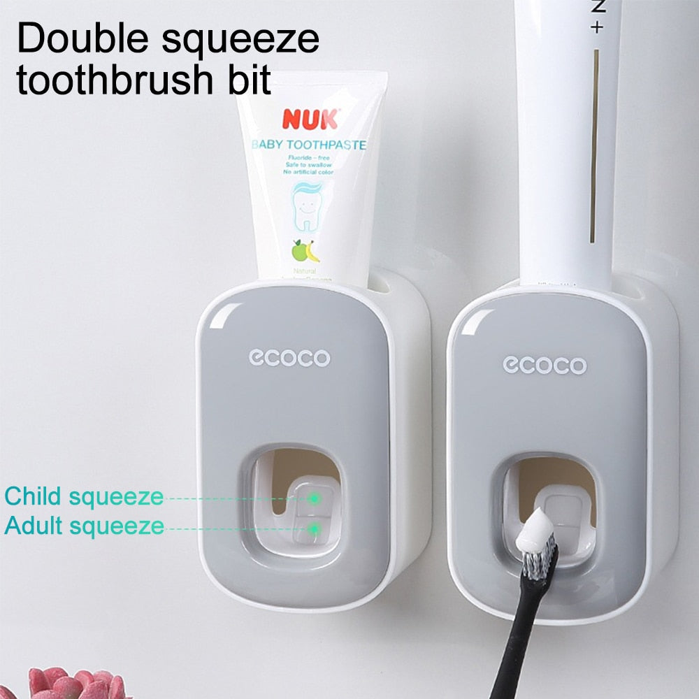 Automatic Toothpaste Dispenser Squeezers Toothpaste Tooth Dust-proof Toothbrush Holder Wall Mount Stand Bathroom Accessories Set - V.I.P Digital Presence