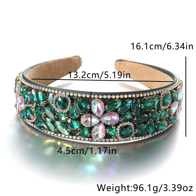 Baroque retro full set rhinestone sponge headband - V.I.P Digital Presence