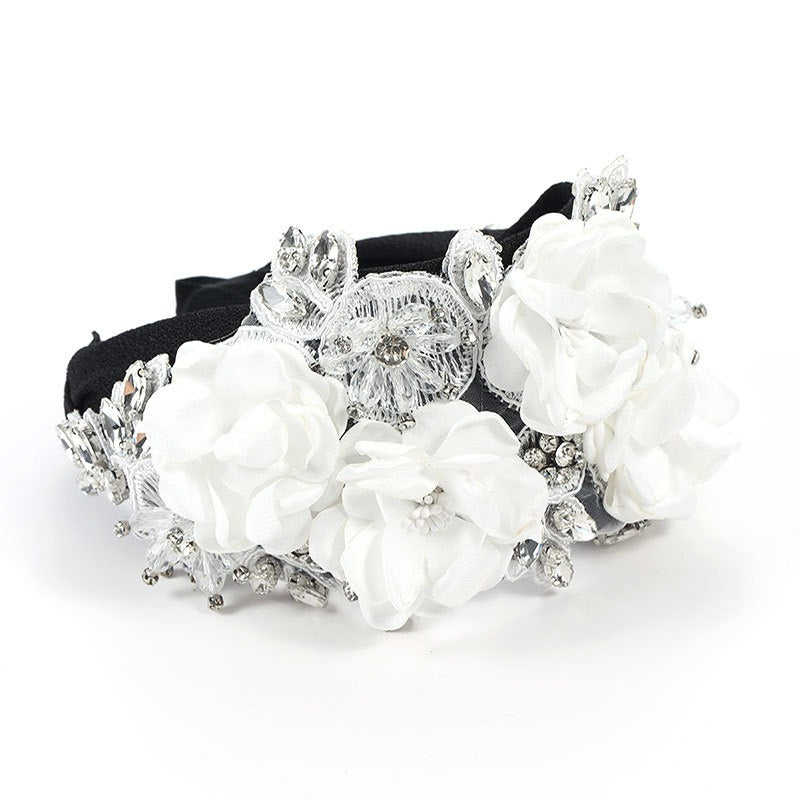 Handmade fabric three-dimensional flower embroidery headband - V.I.P Digital Presence