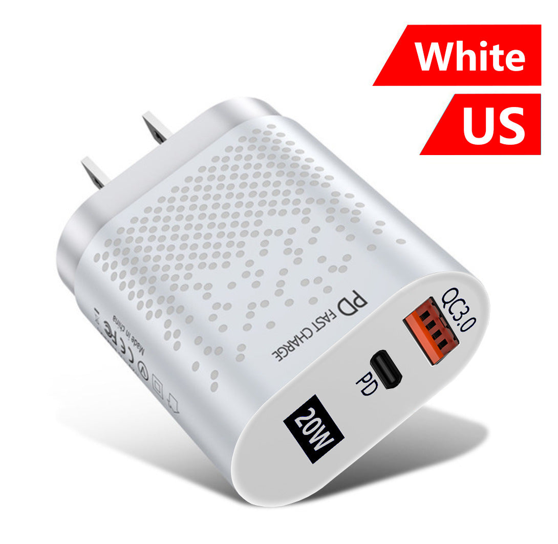PD20W Mobile Fast Charging Charger 5V4A US, European, and British Standard Speed Matching Device PD+QC3.0 Travel Charging Head - V.I.P Digital Presence
