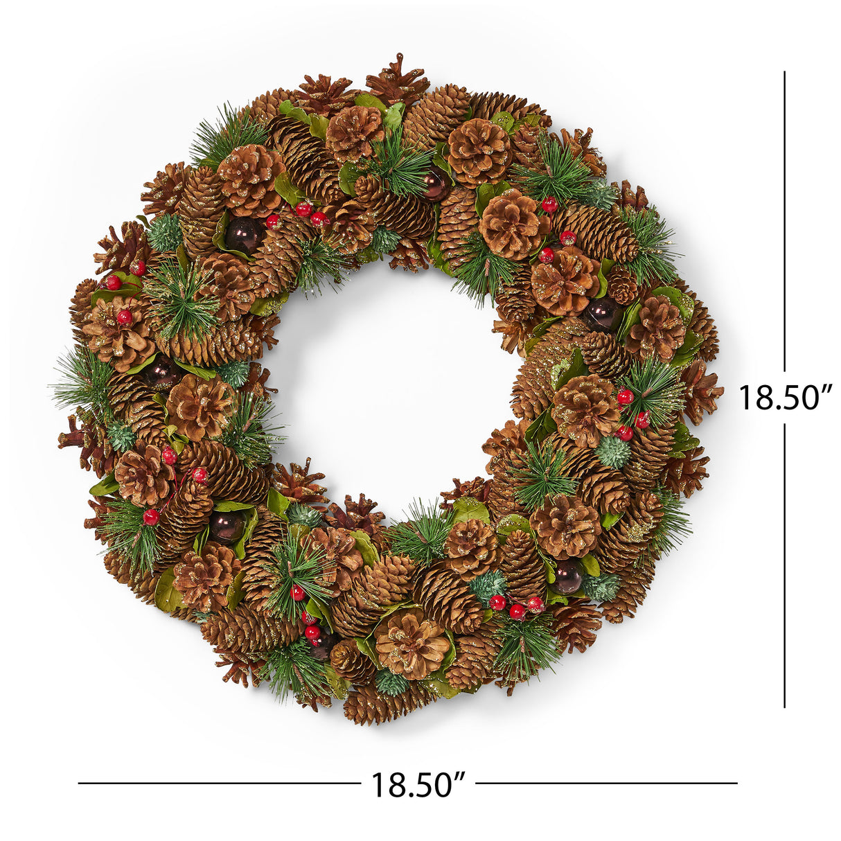 *CLEARANCE SALE* 18.5'' PINE CONE WREATH - V.I.P Digital Presence