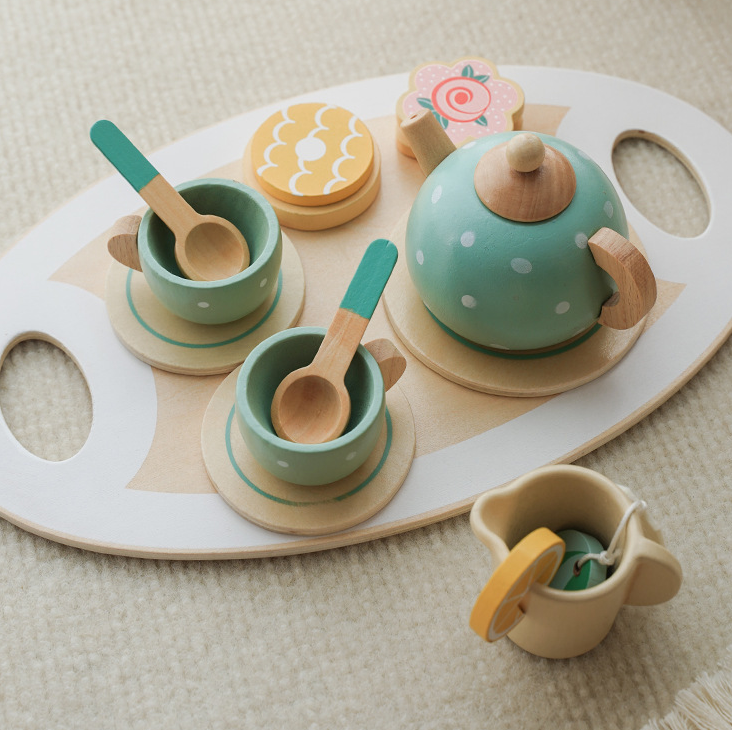 Children's Home Afternoon Tea Desserts Cake Sales Teapot Cups Tea Set Wooden Christmas Toys Gifts - V.I.P Digital Presence