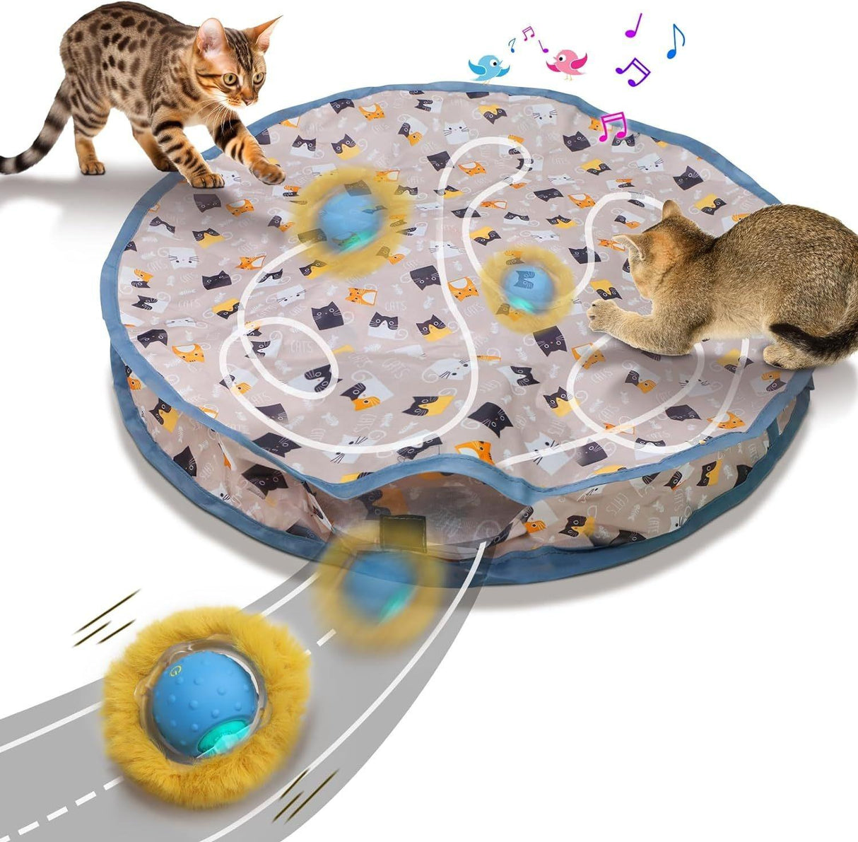 New Arrival Motion Activated Chirping Cat Toy Ball Hunting Cover Play Mat Christmas Interactive Toys For Cats To Play - V.I.P Digital Presence
