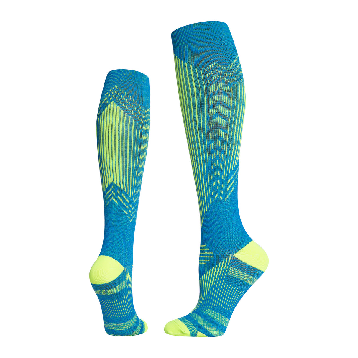 Professional sports pressure socks, running jump rope high leg socks, reflective striped cycling compression socks at night