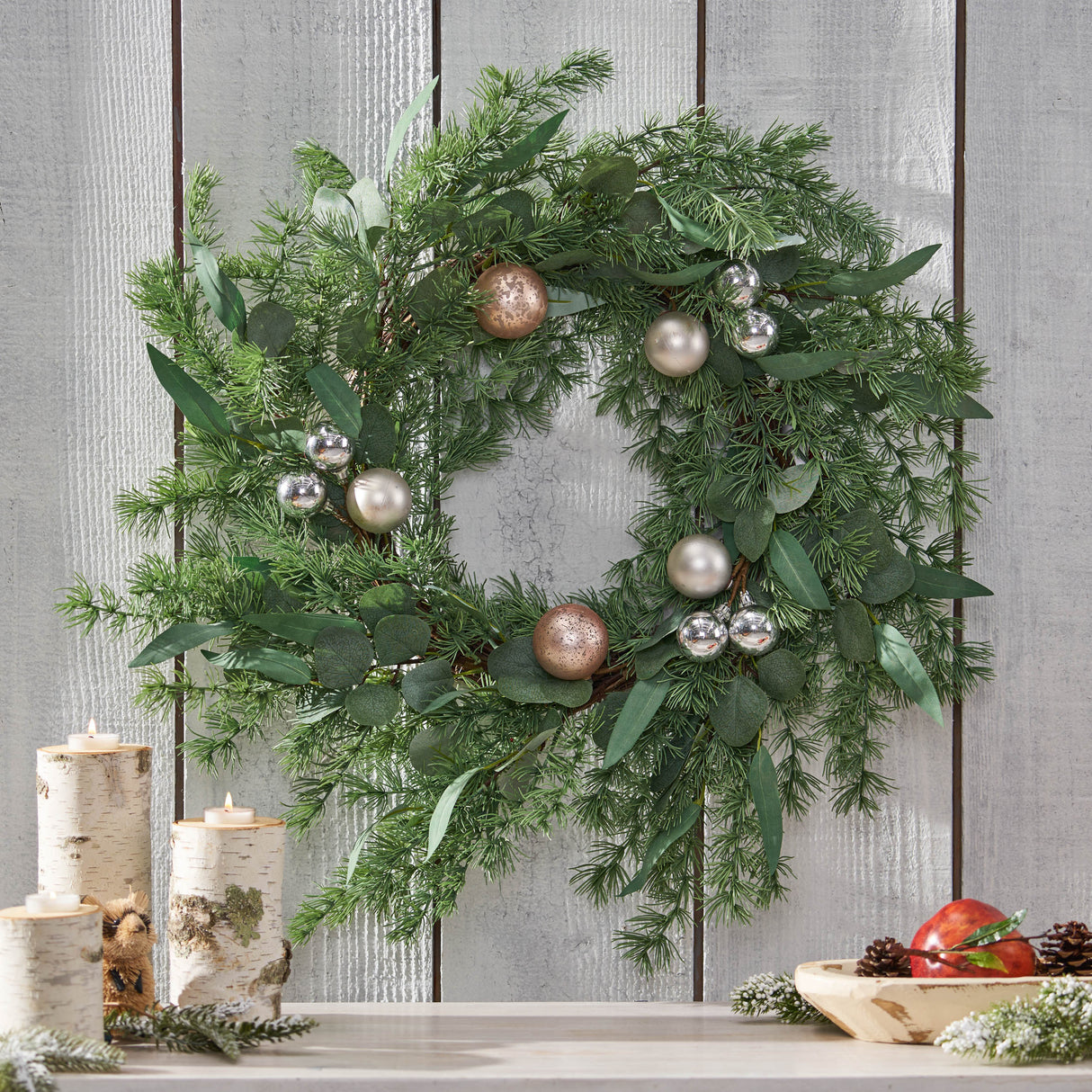 22" BERRY/EUCALYPTUS/PINECONE WREATH - V.I.P Digital Presence