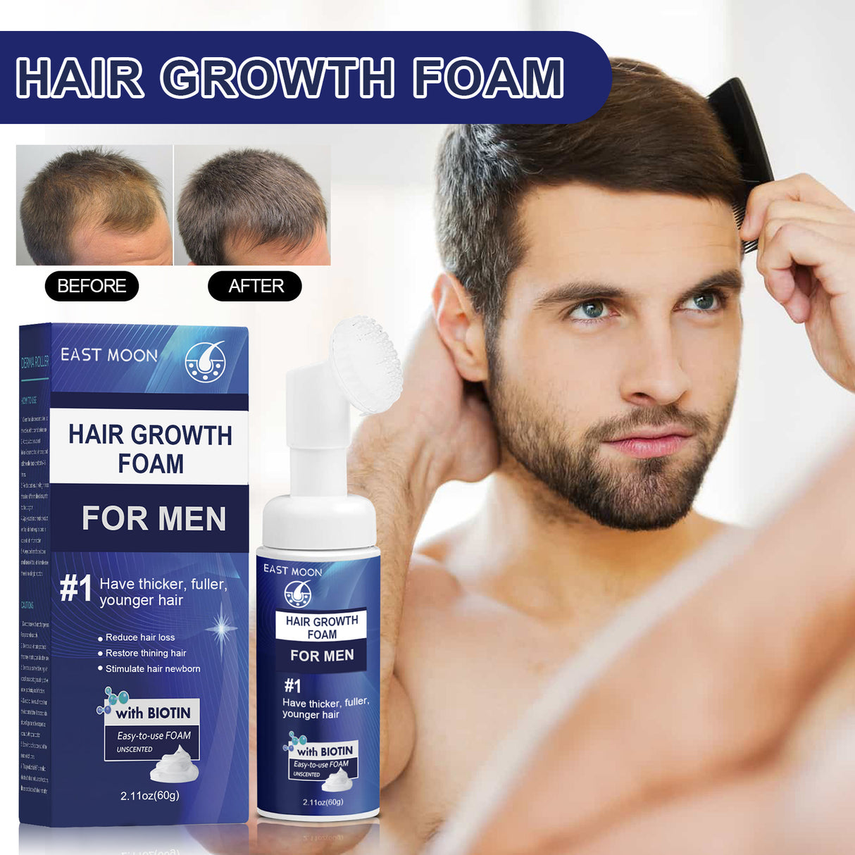 Men's Dense Hair Foam Machine, Repair Hair Root Follicle Men's Hair Thick Moisturizing Foam - V.I.P Digital Presence