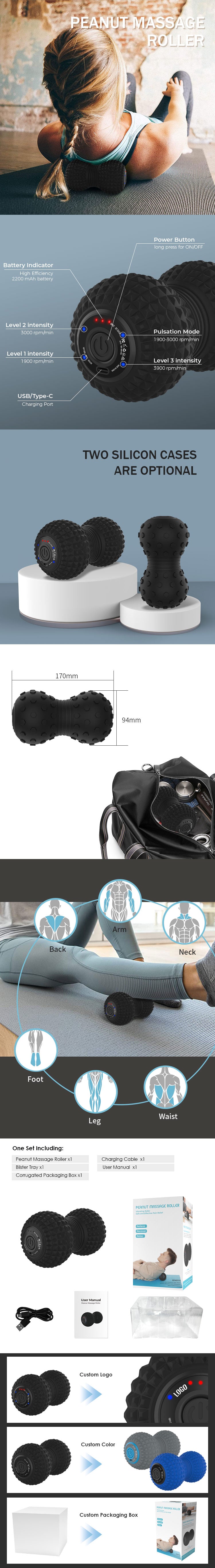 Myofascial Release Peanut Electric Vibrating Rechargeable Massage Roller Vibrating Massage Ball - V.I.P Digital Presence