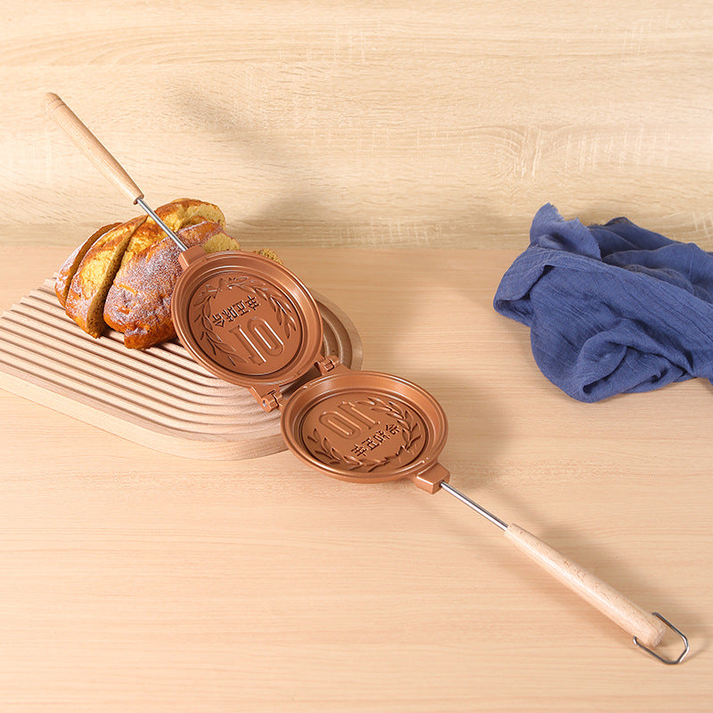 Aluminum Sanming Pan Round Double-sided Pattern Waffle Mold Home Breakfast Pancake Tool - V.I.P Digital Presence