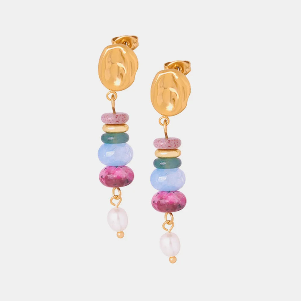 Natural Stone Freshwater Pearl Dangle Earrings - V.I.P Digital Presence