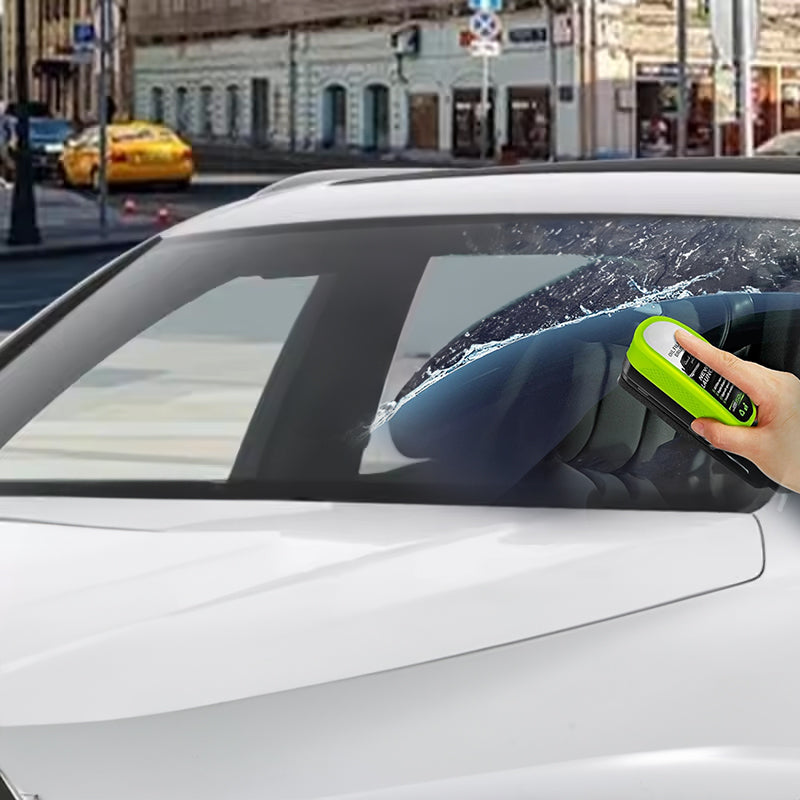 Car Glass Oil Film Remover with Sponge Cleaning Brush, Ideal for Front Inner Windshield Cleaning - V.I.P Digital Presence