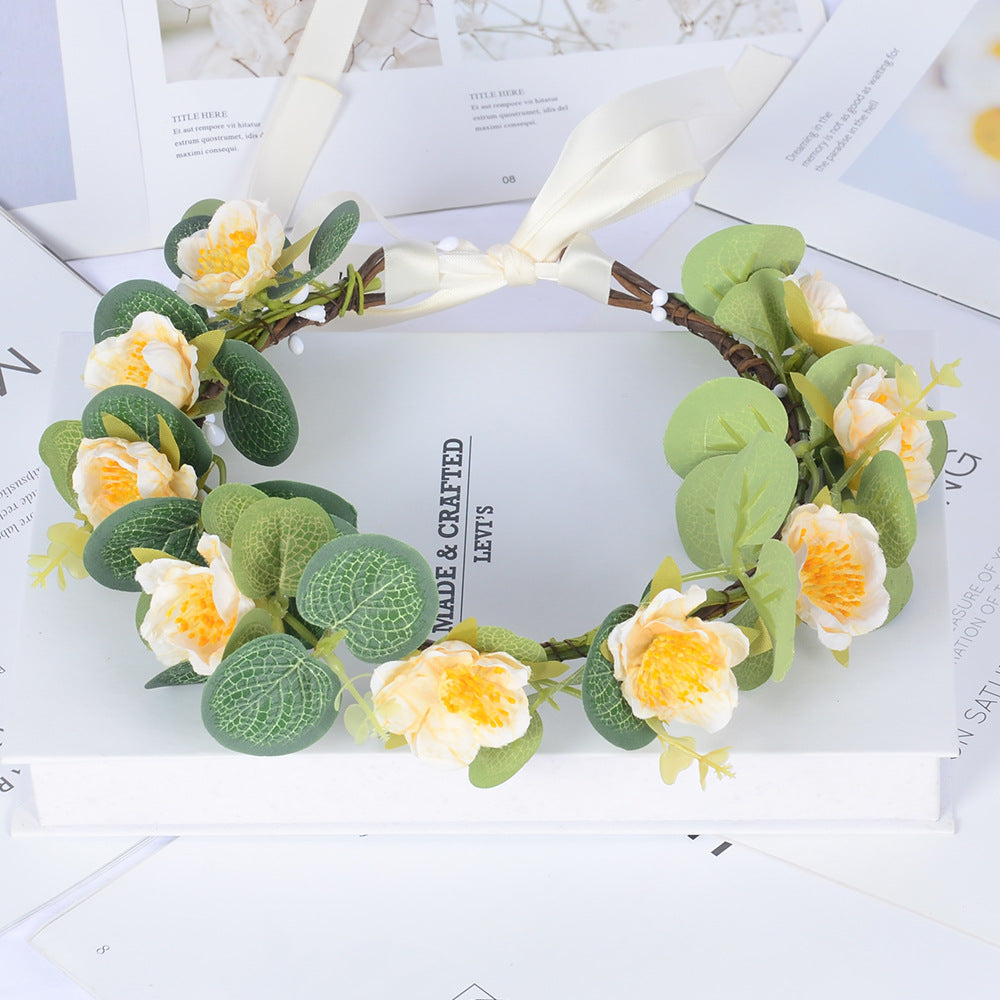 Flower garland fabric simulation flower hair accessory celebrity children's performance sweet flower wreath headwear - V.I.P Digital Presence