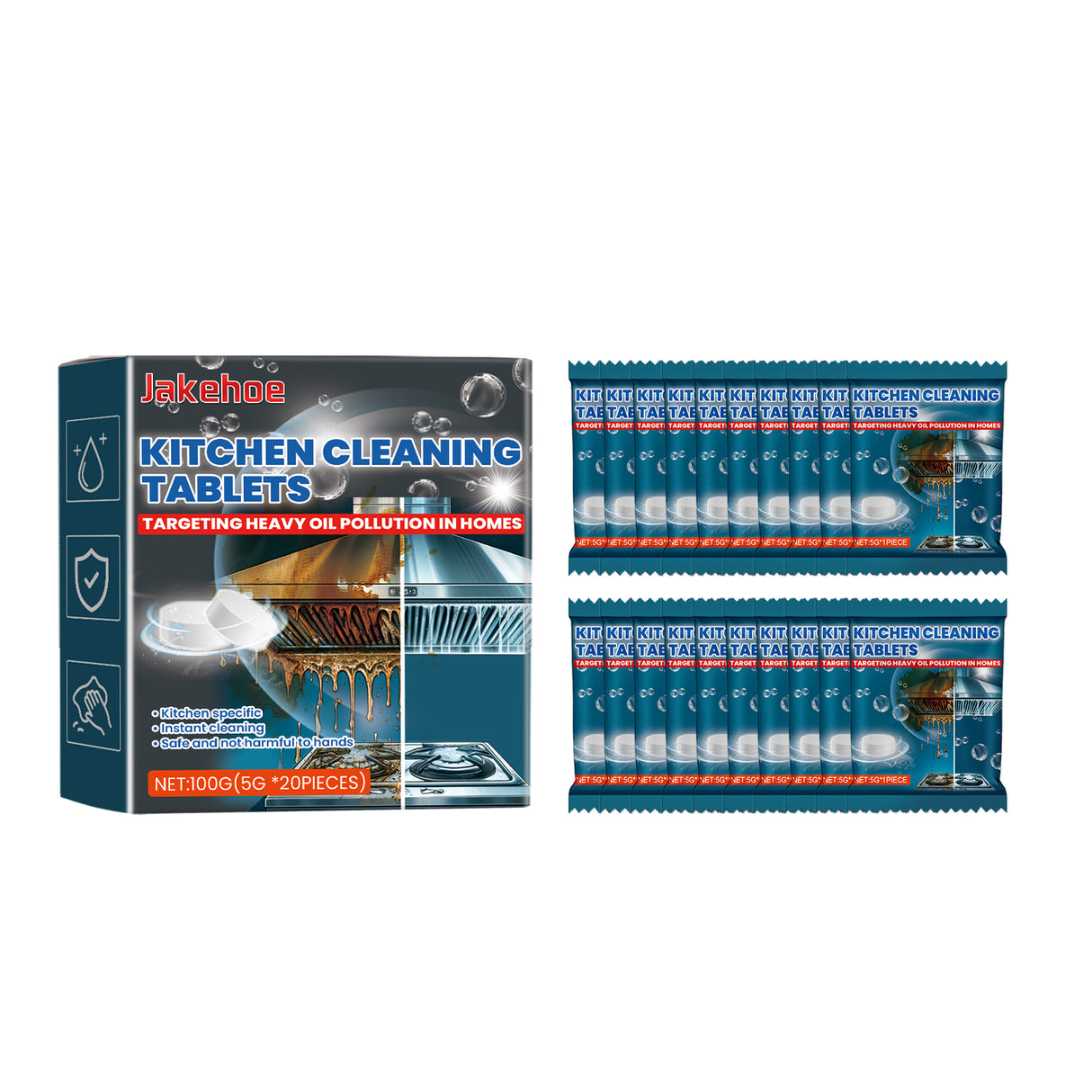 Kitchen Cleaning Effervescent Tablet Cooktop Tile Bathroom Kitchen Heavy Oil Dirt Stain Cleaning Effervescent Tablet - V.I.P Digital Presence