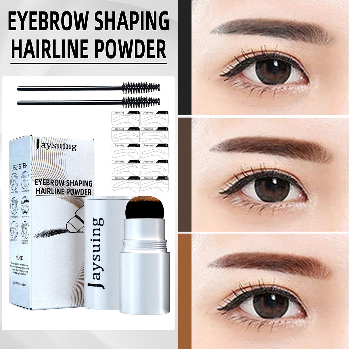 Jaysuing Eyebrow Printing Set Eyebrow Powder Hairline Retouching Eyebrow Shape Portable Hairline Eyebrow Repair Shadow Powder - V.I.P Digital Presence