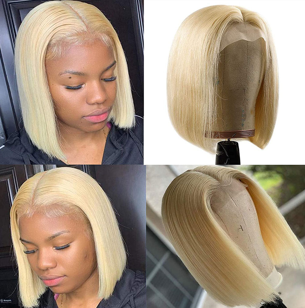 Hand Groove 13*2.5 Chemical Fiber Front Lace Wig Headgear 613# Wave Hair Natural Straight Hairline Wig - V.I.P Digital Presence