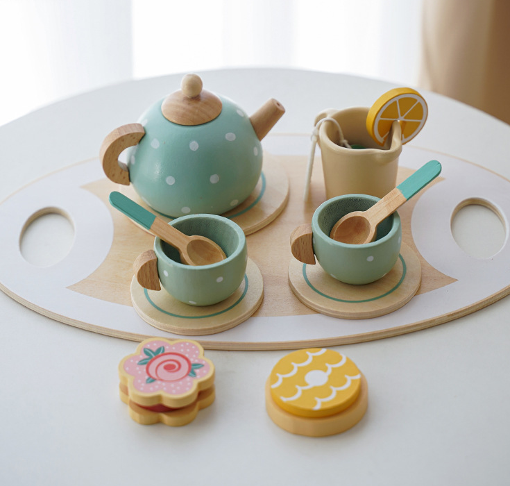 Children's Home Afternoon Tea Desserts Cake Sales Teapot Cups Tea Set Wooden Christmas Toys Gifts - V.I.P Digital Presence
