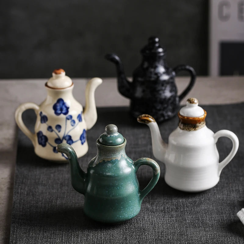 Ceramic Blue and White Kuibai Oil Pot Vinegar Bottle Oil Bottle Vinegar Pot Seasoning Pot Soy Sauce Hotel Restaurant - V.I.P Digital Presence