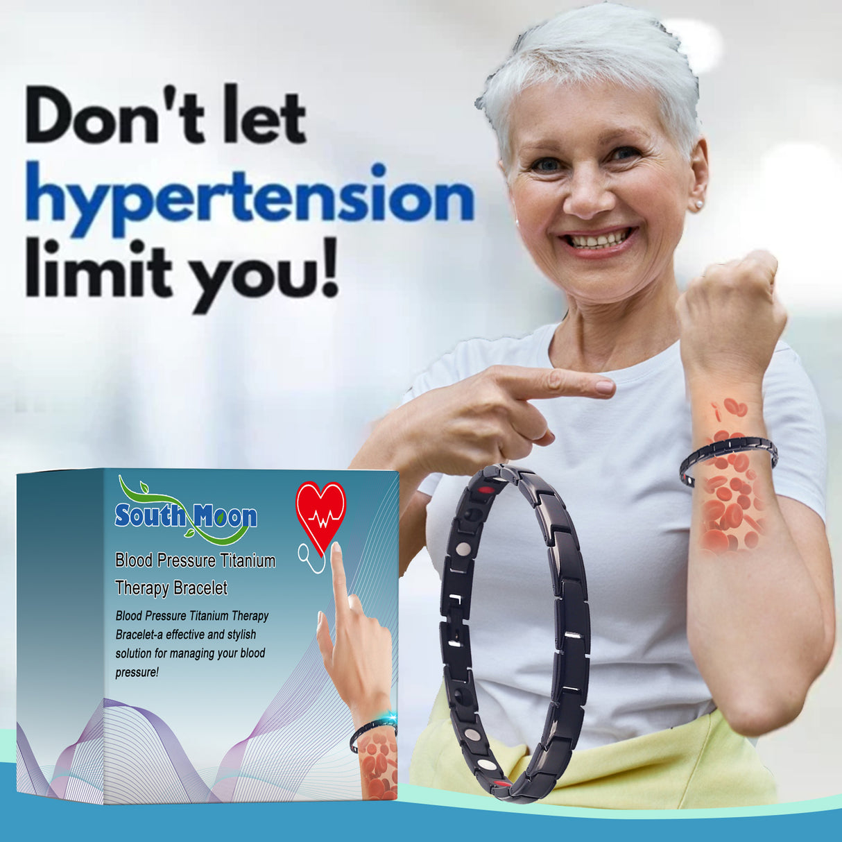 Blood Pressure Titanium Therapy Bracelet, Lightheadedness Relief Body Discomfort Capsule Body Care Bracelet - V.I.P Digital Presence