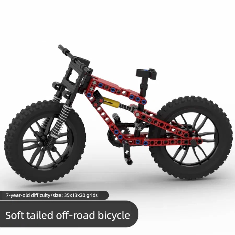 Off road soft tail bicycle assembly building block diamond frame front double suspension rear single suspension chain linkage - V.I.P Digital Presence