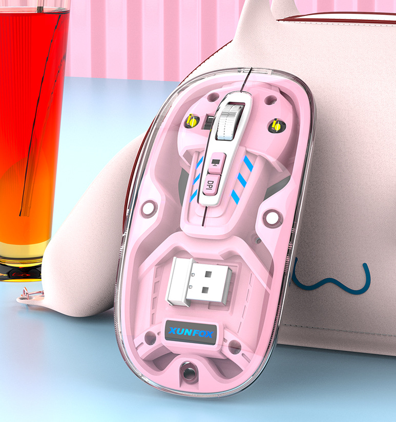 Bluetooth wireless transparent mouse mute dual-mode desktop computer laptop office business USB - V.I.P Digital Presence