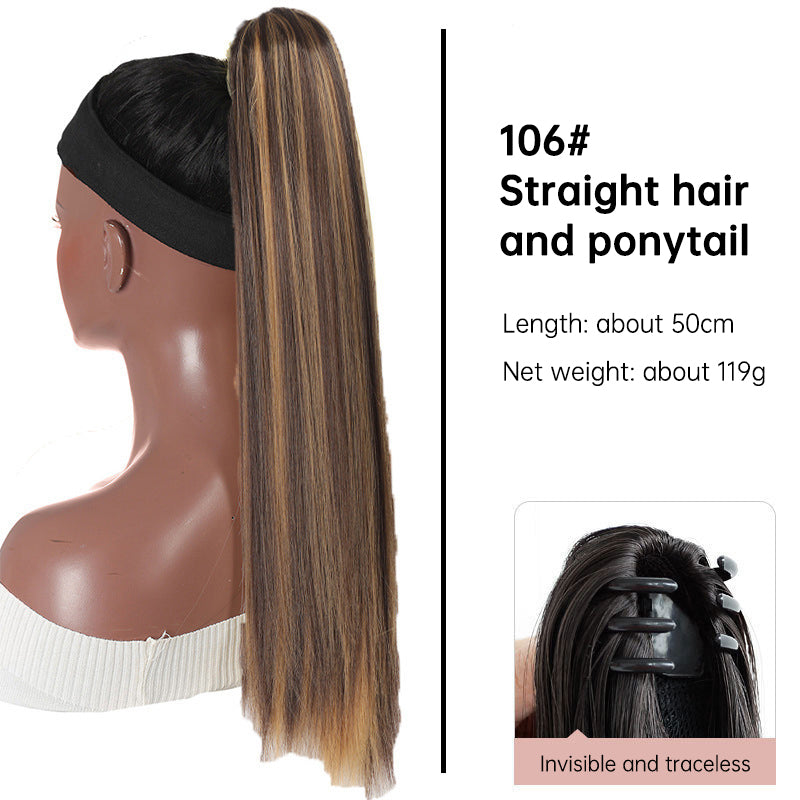 Grab clip ponytail wig female straight hair ponytail mini small grab clip ponytail long straight hair chemical fiber wig high ponytail - V.I.P Digital Presence