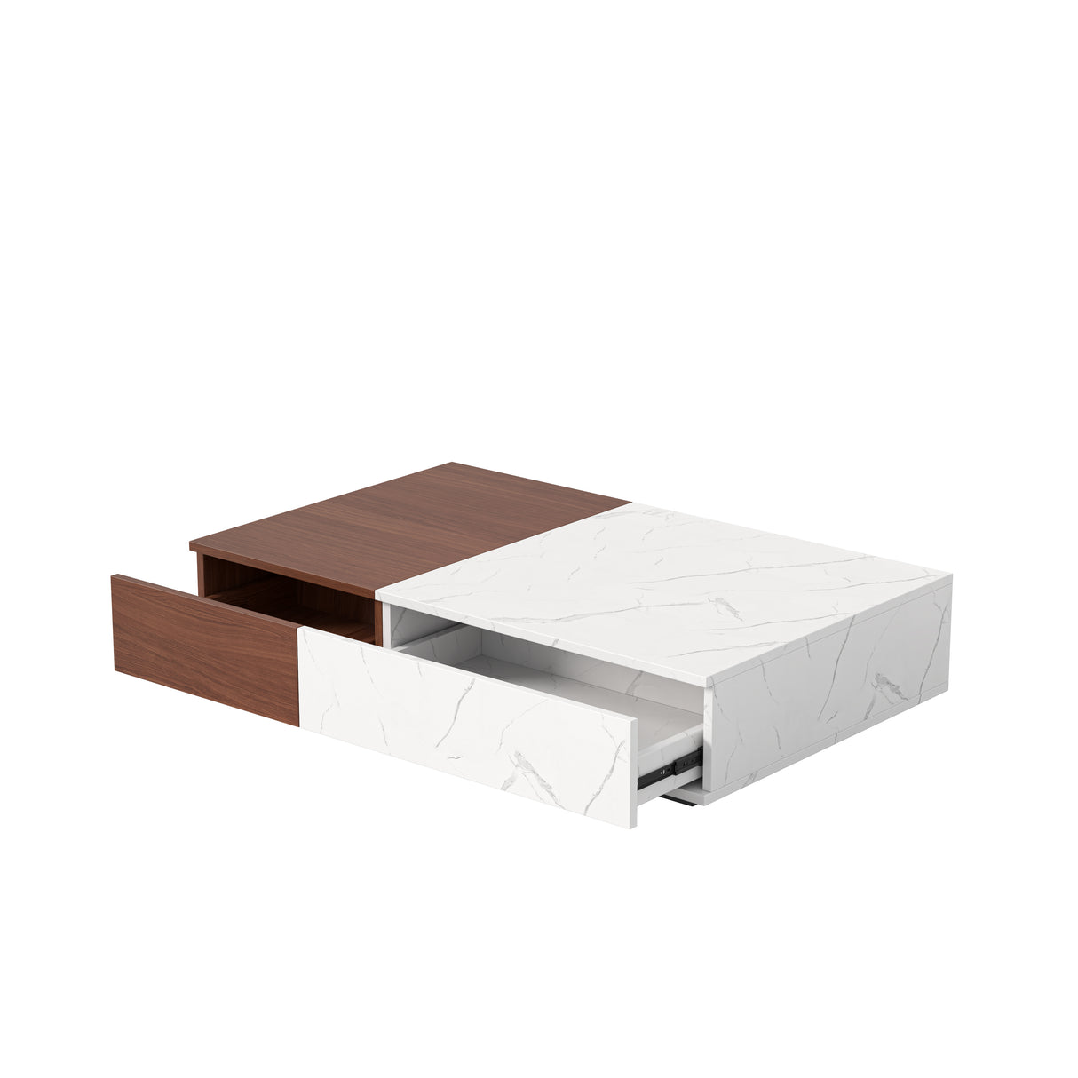 Modern style walnut coffee table with two storage spaces - V.I.P Digital Presence