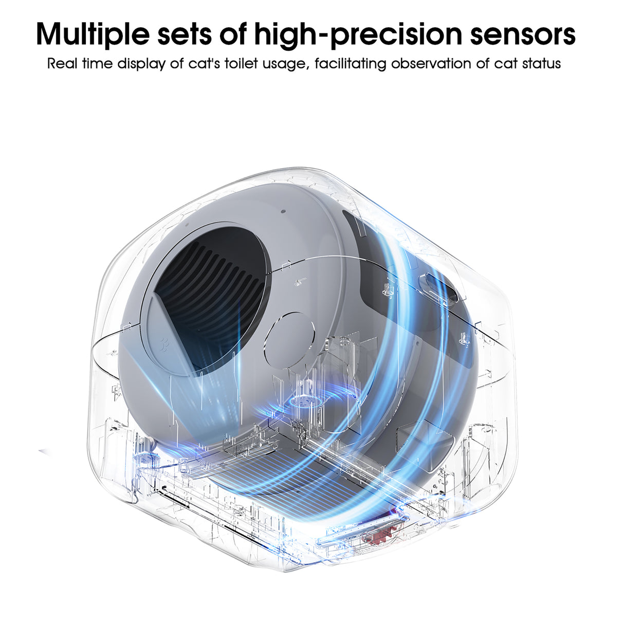 Automatic Smart Cat Litter Box, Large Capacity Self-Cleaning Litter Box with Infrared/Gravity/Ambient Light Function(Model B) - V.I.P Digital Presence