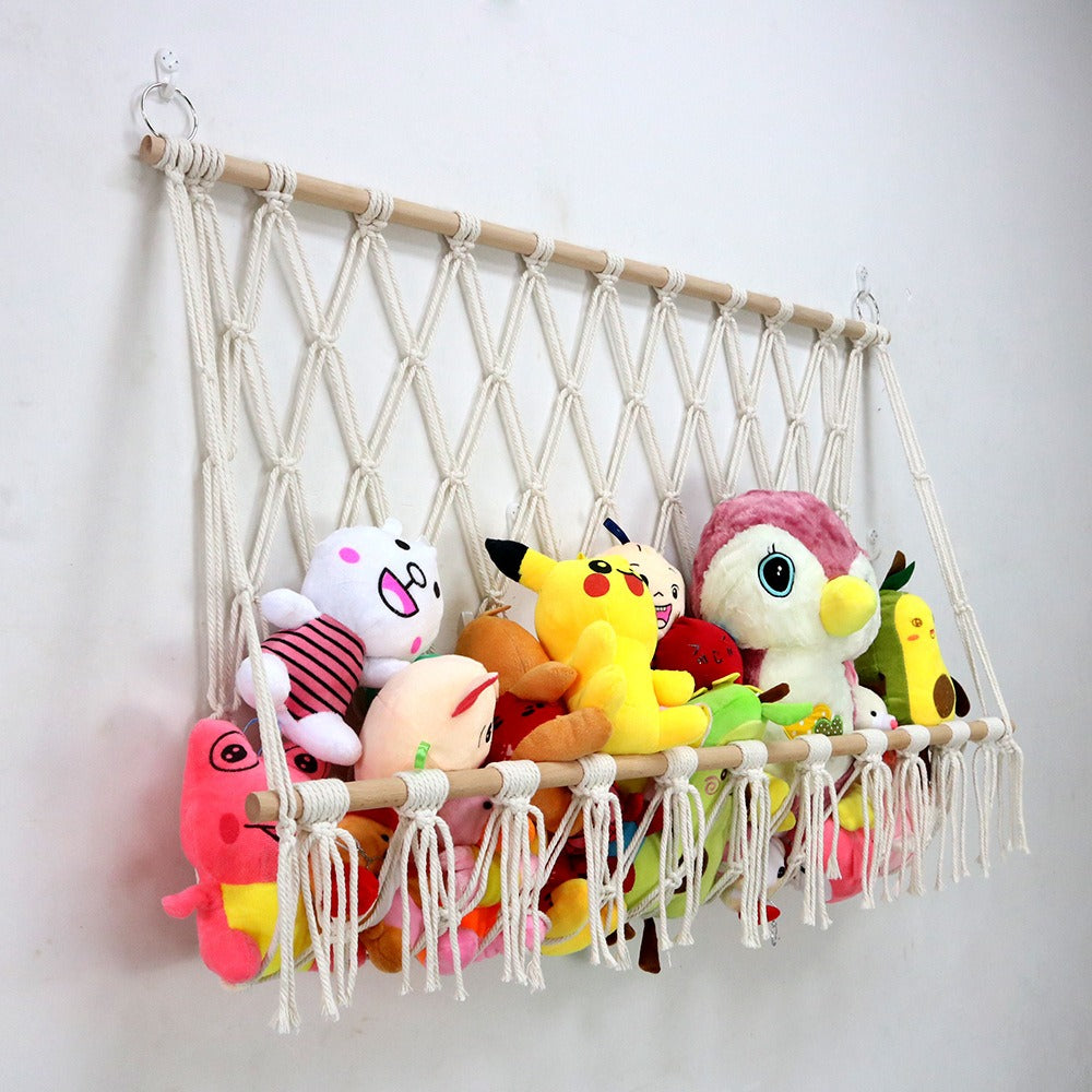 Creative wall decoration cotton rope woven mesh bag toy hammock storage tapestry - V.I.P Digital Presence