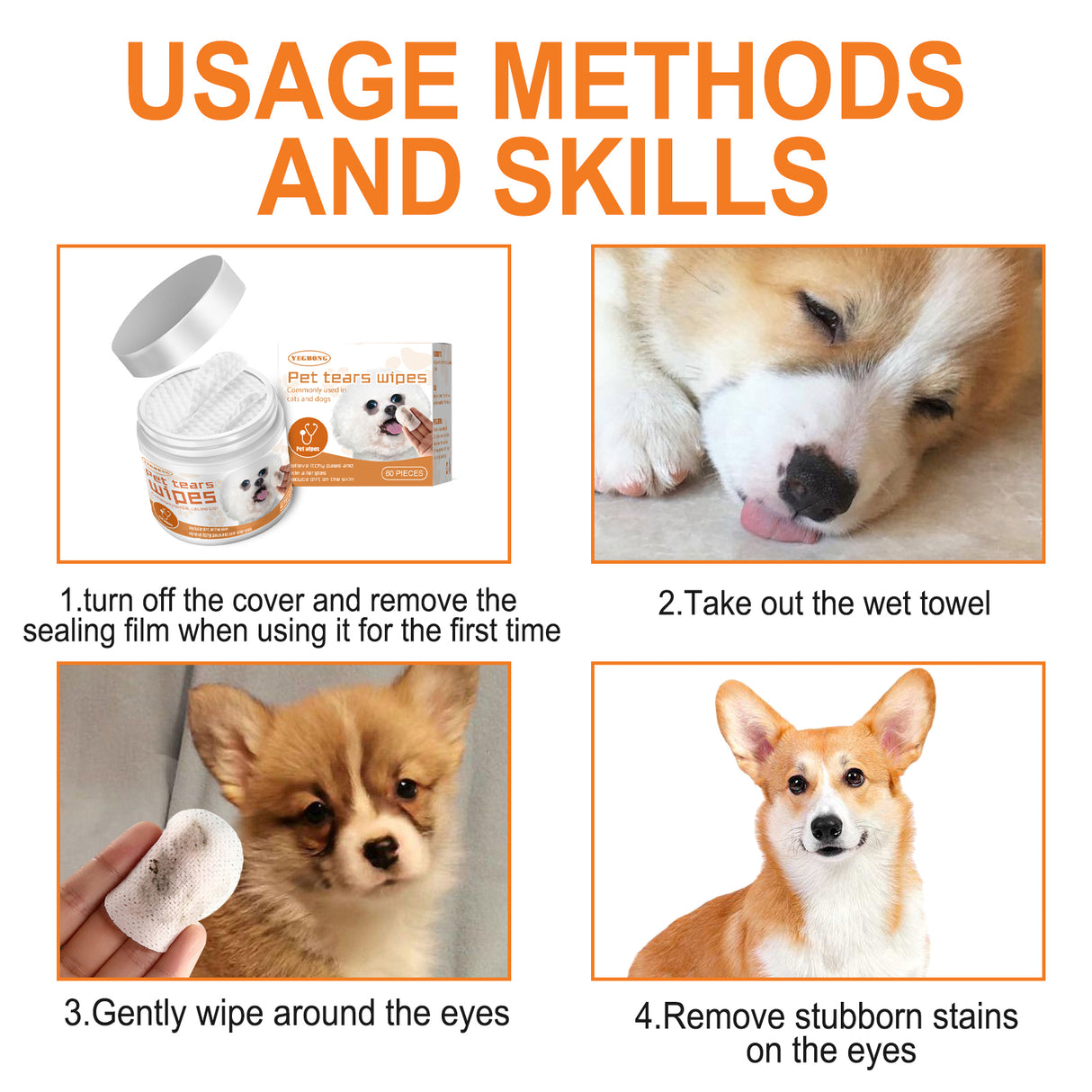 Pet Wipes Clean, Dogs And Cats Tear Stains Eye Cleaning Wipe Eye Dirt Cotton Pad - V.I.P Digital Presence
