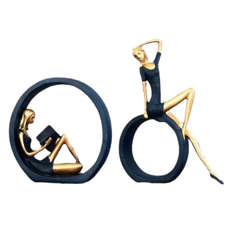 OK Reading Girl Desktop Decoration Living Room Study Room Minimally Decorated Resin Decoration - V.I.P Digital Presence